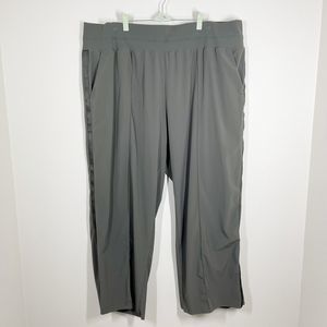 Athleta Nolita Wide‎ Leg Pants Womens Plus Size 26 Green Gray Pockets Seamed